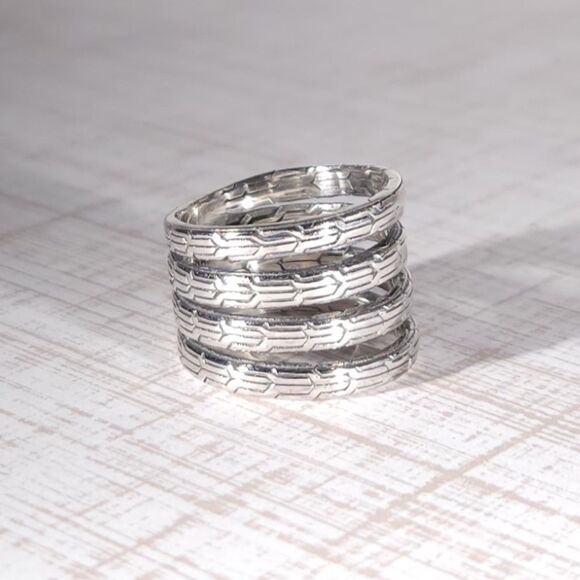 Sterling Silver Ring Multi Band Size 5-1/2 - Picture 2 of 14
